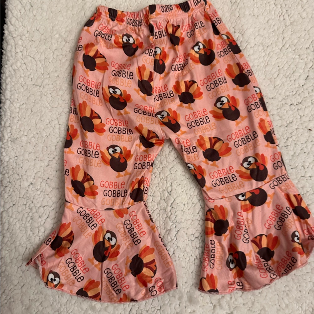 Kids Gobble Gobble Ruffle Pants - Pink